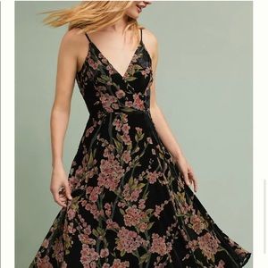 Anthropologie eri + ali Kora Floral Burnout Slip Dress Sz 6